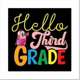 Hello 1st Grade Back To School First Day Posters and Art